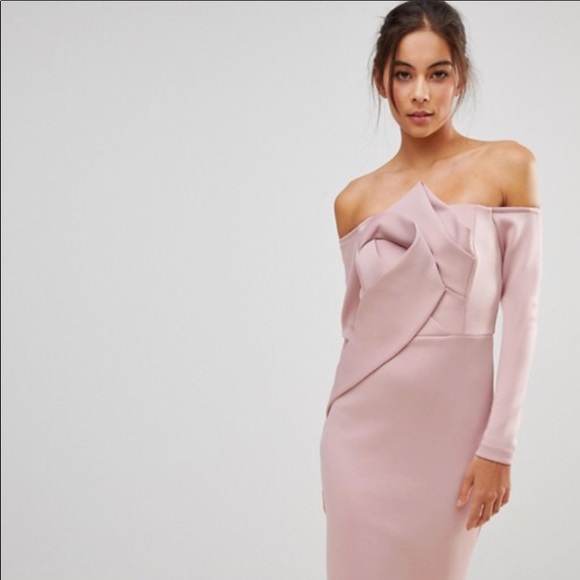 bandeau origami midi dress